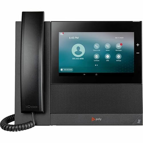 Poly CCX 600 IP Phone - Corded - Corded/Cordless - Wi-Fi, Bluetooth - Black - VoIP - 2 x Network (RJ-45) - PoE Ports