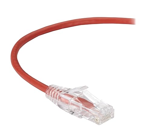 Black Box 3FT Red CAT6 Slim 28AWG Patch Cable 250MHz UTP cm Snagless