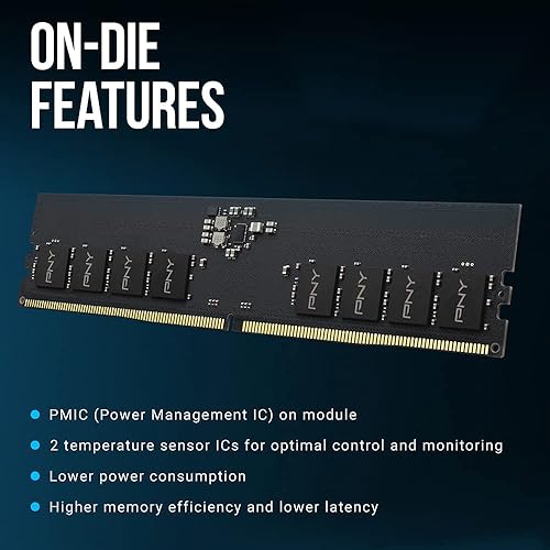 PNY Performance 16GB DDR5 4800MHz (PC5-38400) CL40 1.1V Desktop (DIMM) Memory – MD16GSD54800-TB