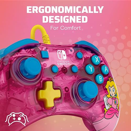 PDP Rock Candy Wired Controller for Nintendo Switch/Lite/OLED - Bubblegum Princess Peach