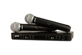 Shure BLX288/PG58 UHF Wireless Microphone System - Perfect for Church, Karaoke, Vocals - 14-Hour Battery Life, 100m Range | Includes (2) PG58 Handheld Vocal Mics, Dual Channel Receiver | H9 Band H9 Band (512-542 MHz)