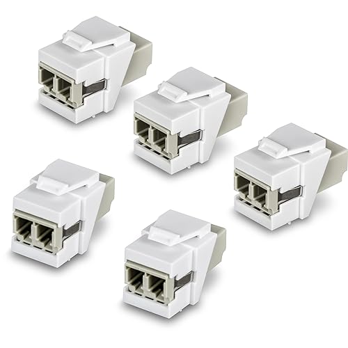 TRENDnet LC Duplex Fiber Optic Keystone Coupler Jacks– 5-Pack, TC-K05LC, Single-Mode & Multi-Mode Fiber Compatible, Use TC-KP24SA Shielded Blank Keystone Patch Panel (Sold Separately) LC Duplex 5 Pack