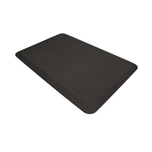 NewLife by GelPro Anti Fatigue Mat: Eco-Pro Foam Anti-Fatigue Comfort Mat - Standing Desk Pad - Professional Floor Mats for Commercial & Industrial Work - 20” x 32” Non Slip Ergonomic Mat - Black 32L x 20W x 0.8Th Black