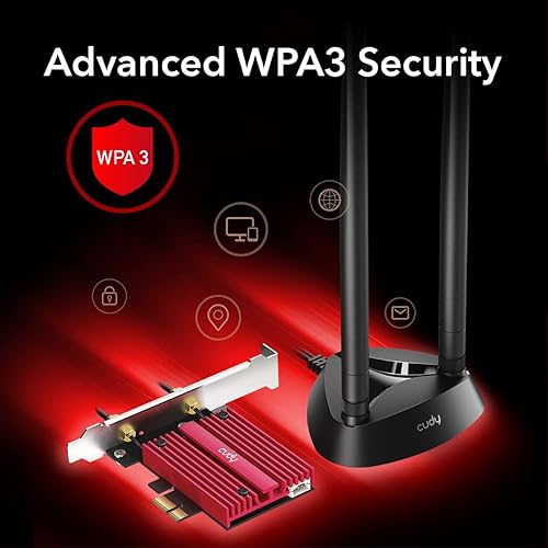 Cudy New AX5400 WiFi 6E PCIe Card, Bluetooth 5.2 PCIe Adapter, AX210 Inside,Tri Band Wireless Adapter, Bluetooth 5.2, Low-Profile Bracket, WPA3, MU-MIMO, OFDMA, Heat Sink, Windows 11, 10, WE4000