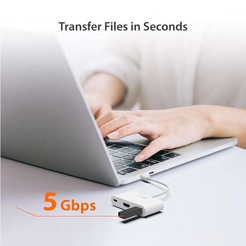 j5create USB Type-C to 4K HDMI and USB-A 3.0 with PD 100W Pass-Through Charging, for MacBook, Chromebook, iPad Pro or USB-C Laptop (JCA379)