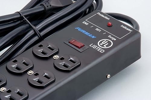 Furman SS6B 6 Plug Surge Protector, black