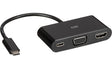 C2G USB-C® to 4K HDMI® and VGA Multiport Adapter with Power Delivery up to 60W - Black