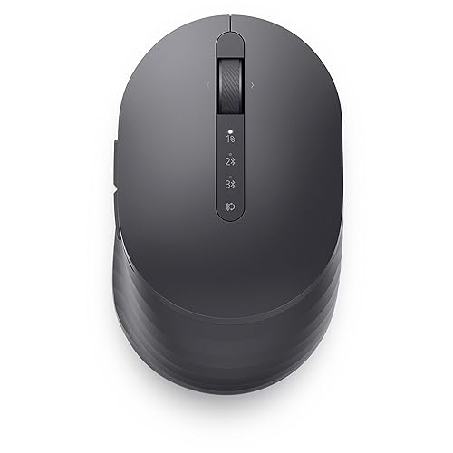 Dell MS7421W Premier Rechargeable Wireless Mouse - Bluetooth 5.0/2.4GHz Radio Frequency Connectivity, Optical LED Sensor, Mechanical Scroll, 7 Buttons, Programmable, Adjustable DPI - Graphite Black