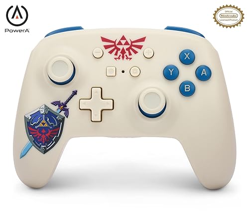 PowerA Wireless Nintendo Switch Controller - Legend of Zelda Sworn Protector, tears of the kingdom, AA Battery Powered (Battery Included), Pro Controller for Switch, Advanced Gaming Buttons