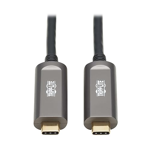 Tripp Lite USB-C Fiber (10 Gbps) Data Cable, USB 3.2 Active Optical Cable, Male to Male, Black, Plenum-Rated for in Wall & Ceiling Installations, 98 Feet / 30 Meters, 3-Year Warranty (U420F-30M-D3)