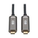 Tripp Lite USB-C Fiber (10 Gbps) Data Cable, USB 3.2 Active Optical Cable, Male to Male, Black, Plenum-Rated for in Wall & Ceiling Installations, 98 Feet / 30 Meters, 3-Year Warranty (U420F-30M-D3)