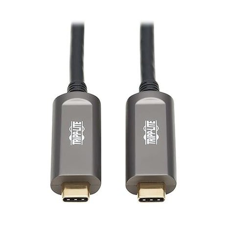 Tripp Lite USB-C Fiber (10 Gbps) Data Cable, USB 3.2 Active Optical Cable, Male to Male, Black, Plenum-Rated for in Wall & Ceiling Installations, 98 Feet / 30 Meters, 3-Year Warranty (U420F-30M-D3)