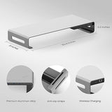 Mobile Pixels Aluminum Monitor Riser with Docking Hub, USB-C Port, PD Port, Ethernet, HDMI, 3 USB 3.0 for PC, TV, Tablet, Laptop, Space Grey