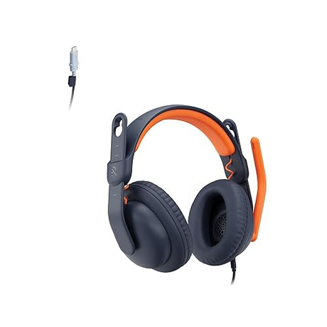 Logitech Zone Learn Wired Headsets for Learners, Comfortable and Adjustable fit for Kids, Replaceable Accessories, Mic, 3.5mm AUX and USB-C, for Windows/macOS/iPadOS/Android/Mobile