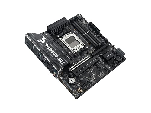ASUS TUF Gaming B850M-E WiFi mATX Motherboard, 8+2+1 80A DrMOS Power Stage, DDR5, PCIe 5.0, Three M.2 Slots, WiFi 6E, 2.5Gb Ethernet, DisplayPort, HDMI, Rear USB-C 10Gbps and Front USB-C 5Gbps