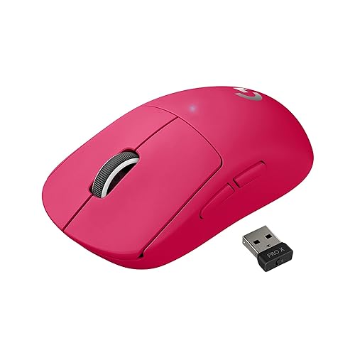 Logitech G PRO X SUPERLIGHT Wireless Gaming Mouse, Ultra-Lightweight, HERO 25K Sensor, 25,600 DPI, 5 Programmable Buttons, Long Battery Life, Compatible with PC / Mac - Magenta Magenta Generation 1 Mouse