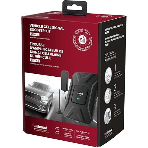 weBoost Drive X (655021) Vehicle Cell Phone Signal Booster | Car, Truck, Van, or SUV | U.S. Company | All Canadian Carriers - Bell, Rogers, Telus & More | ISED Approved