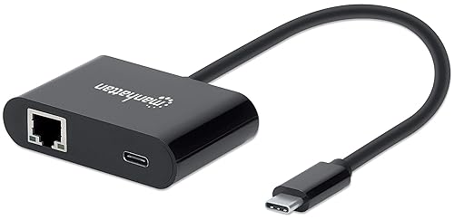 Manhattan USB-C to RJ45 Gigabit Network Adapter with Power Delivery (PD) Port