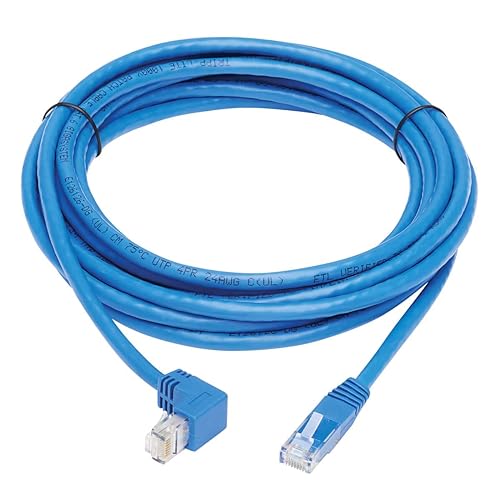 Tripp Lite Down Angle Cat6 Ethernet Cable, Gigabit Molded UTP Network Patch Cable, Blue, 15 ft. (N204-015-BL-DN)