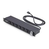 StarTech.com 12-Outlet Rackmount PDU, 1U Server Power Strip, Wide-Spaced Right-Angle Ports, Mounted Power Distribution Unit