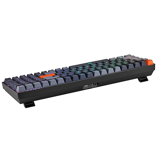 Adesso EasyTouch 1200 Wired/Wireless/Bluetooth Mechanical Keyboard, RGB Illuminated, Multi-OS, QMK/VIA Customizable, Hot Swappable, Red Switch, Copilot AI Hotkey, USB-C, 4000mAh Battery