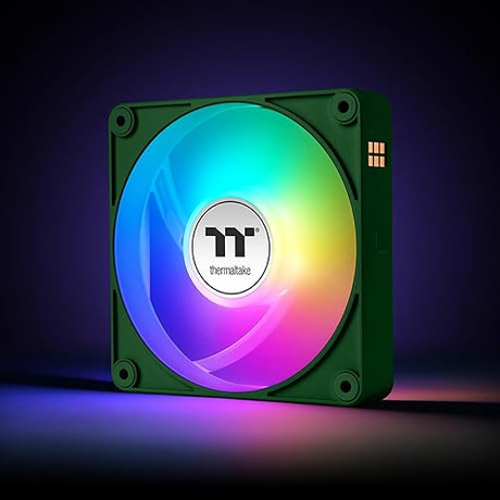 Thermaltake CT120 EX Reverse ARGB Sync PC Cooling Fan 3 Pack, 500~2000 RPM, 5V Mobo Sync, 16.8 Million Colors 9 LEDs, MagForce 2.0 Connectors, Hydraulic Bearing, Racing Green, CL-F226-PL12RG-A