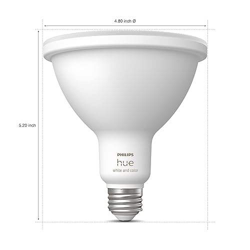 Philips Hue Smart 100W PAR38 LED Bulb - White and Color Ambiance Color-Changing Light - 1 Pack - 1300LM - E26 - Outdoor - Control with Hue App - Works with Alexa, Google Assistant and Apple Homekit