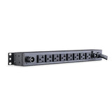 CyberPower PDU30BT8F8R Basic PDU, 100 – 125V/30A (Derated to 24A), 16 Outlets, 12 Foot Power Cord, 1U Rackmount