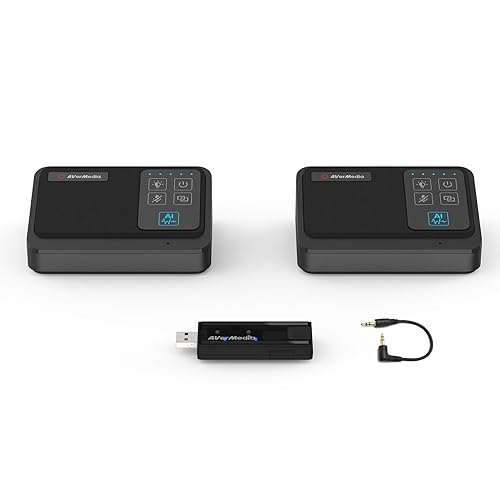AVerMedia Conference Room Microphone, Microphone Wireless Expansion Kit, External Microphone for Laptop, Portable Mic with AI Noise Reduction &360° Voice Pickup - AW111