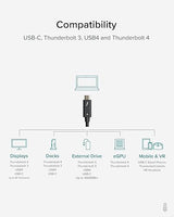 Plugable Thunderbolt 4 Cable [Thunderbolt Certified] 6.6ft USB4 Cable with 100W Charging, Single 8K or Dual 4K Displays, 40Gbps Data Transfer, Compatible with Thunderbolt, USB4, USB-C - Driverless ['2m (6.6ft)']