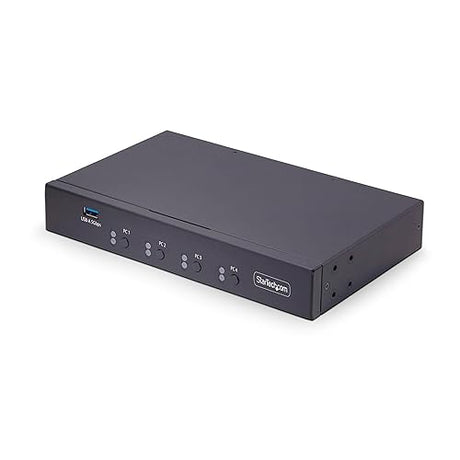 StarTech.com 4-Port KM Switch with Mouse Roaming, USB 3.0 Switcher, Keyboard/Mouse Sharing, 3.5mm/USB Audio, TAA Compliant