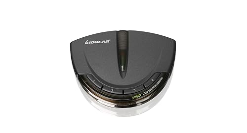 IOGEAR 4-Port USB 2.0 Printer Switch with USB-A to USB-C Adapter Kit