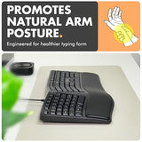 X9 Wired Ergonomic Keyboard with Cushioned Wrist Rest - Type Comfortably Longer - USB Wired Split Keyboard for Laptop, PC & Chrome Computer with 110 Ergo Keys & 5ft Cable