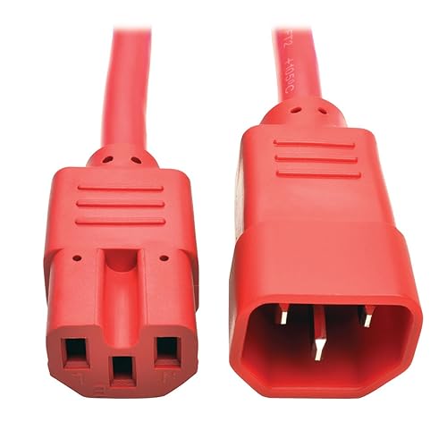 Tripp Lite 6ft Heavy Duty Computer Power Extension Cord 15A, 14 AWG, C14 to C15, Red 6'(P018-006-ARD) Red 6 ft. Power Cord