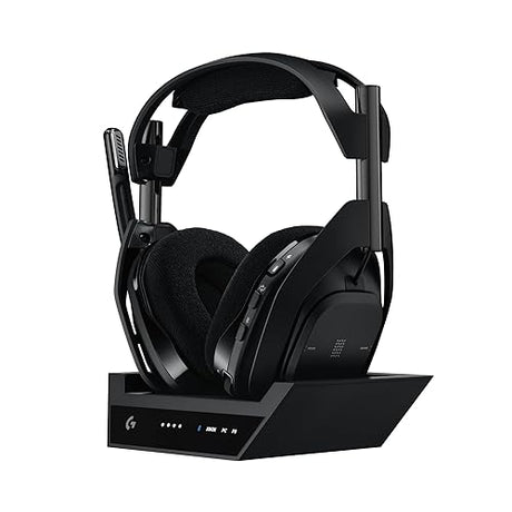 Logitech G Astro A50 X Omni-Platform Wireless Gaming Headset + Base Station for PS5, Xbox, PC: PLAYSYNC Video & Audio Switcher, HDMI 2.1 4K 120Hz VRR, <24 bit/48 kHz, 24hr Battery, 2.4GHz & BT - Black Black PLAYSYNC Video & Audio