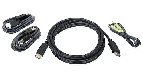 IOGEAR G2L903UTAA3 DisplayPort USB KVM Cable Kit with (TAA) Audio DisplayPort, USB KVM
