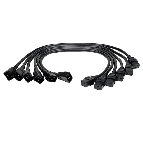 Tripp Lite Heavy-Duty Computer Power Extension Cord 6-pack, 20A, 12AWG (IEC-320-C19 to IEC-320-C20) 2-ft.(P036-002-6)