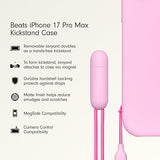 Beats iPhone 17 Pro Max Kickstand Case with MagSafe & Camera Control, Built in Stand & Lanyard, Matte Finish with Microfibre Lining – Lime Stone iPhone 17 Pro Max Kickstand Pebble Pink