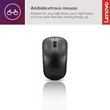 Lenovo 100 Wireless Keyboard and Mouse Combo – Cordless Set with Spill Resistant Quiet Keys – 3-Zone Keyboard - Ambidextrous Mouse – Compact Design – Wireless USB -Black