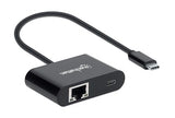 Manhattan USB-C to RJ45 Gigabit Network Adapter with Power Delivery (PD) Port