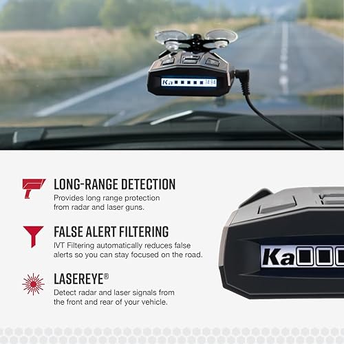 Cobra Rad 450 Laser Radar Detector - Long Range, False Alert Filter, Voice Alert, and OLED Display Cobra RAD450