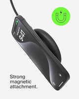 Belkin Magnetic Wireless Charging Pad 15W - MagSafe-Compatible Qi2-Certified Wireless iPhone Charger for Apple iPhone 16, 15, 14 Series, AirPods w/Non-Slip Base, Power Supply Included - Black