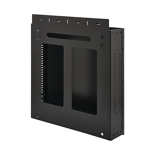 Tripp Lite SmartRack 2U Vertical Wallmount Rack Enclosure, Low-Profile 5? from Wall, 19? Equipment Depth, Vented Sides Provide Free Airflow, Mounting Hardware Included, 5-Year Warranty (SRWO2UBRKT)