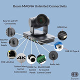 Zoom Certified Boom Magna - PTZ Cameras - 4K UHD PTZ Video Conference Camera with Remote, 12x Optical Zoom 14x Digital Zoom, USB 3.0, HDMI, POE LAN, Streaming Over IP and Camera for Broadcast