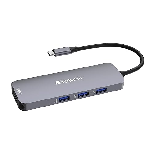 Verbatim USB-C Pro Multiport Hub 5 Port CMH-05, gray, 32151 USB-C PRO MULTIPORT HUB 8 Port