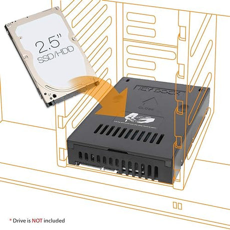 ICY DOCK 2.5" to 3.5" SAS/SATA HDD & SSD Converter/Mount/Kit/Adapter | EZConvert MB882SP-1S-2B
