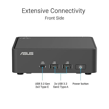 ASUS NUC 15 Pro Slim Barebones Mini PC with Intel Series 1 Core 3 100U, up to 96GB DDR5 RAM, Dual Storage Design, Thunderbolt™ 4, Wi-Fi 7 & Bluetooth 5.4, Toolless Chassis Access, VESA Mount Included