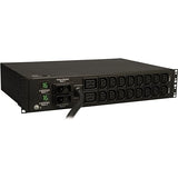 Tripp Lite Metered PDU, 18 Outlets (2-C19, 16-C13), IEC-309 230V 32A Blue, 12 ft. Cord, 2U Rack-Mount Power (PDUMH32HV),Black 240 Volts 32 Amps Standard