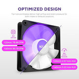 NZXT F140 RGB Core - 140mm Hub-Mounted RGB Fan - 8 Individually-Addressable LEDs - Semi-Translucent Blades - High Static Pressure & Airflow - Quiet Operation - PWM Control - CAM Software - Black