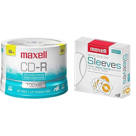 Maxell CD-R Discs 700 MB/80 Min 48x Spindle Silver 50/Pac
